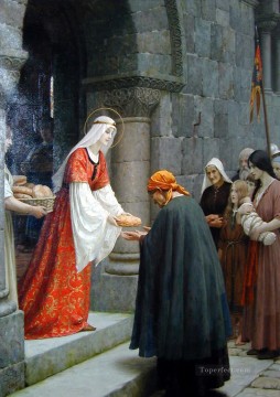 イエス Painting - ハンガリー歴史摂政エドモンド・レイトンの聖エリザベスの慈善活動